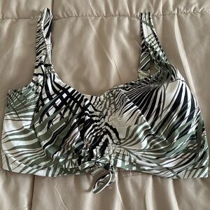 Coco Reef Elegant Cream, Green, and Black Tankini Top